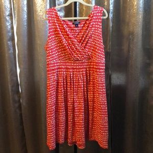 Coral Polka Dot Cotton Dress